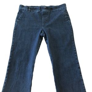 Betabrand Womens Medium Petite Yoga Denim Dark Wash Pull On Jeans Jeggings Pants